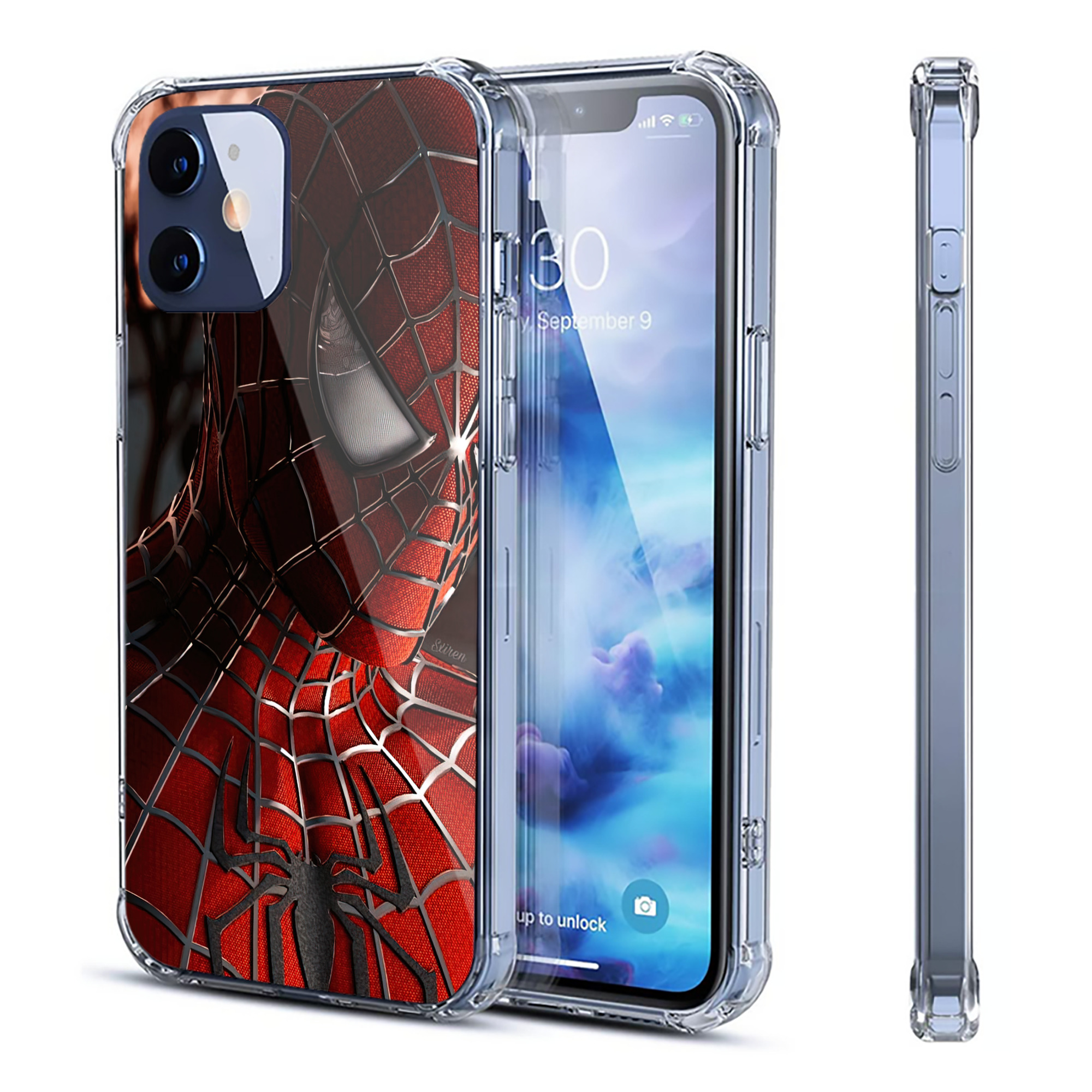 （画像用） Spider Man スパイダーマン 【iPhone 12シリーズ対応】透明スマホケース（クリアソフトケース）